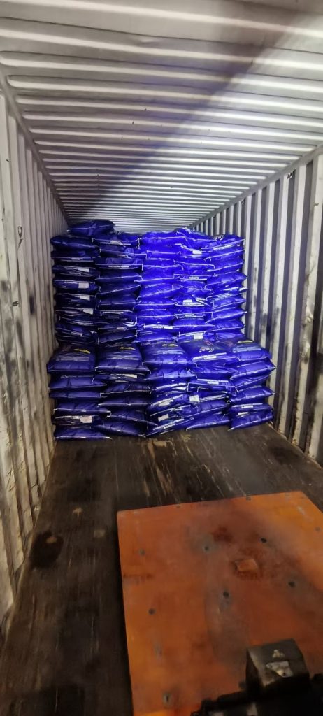 Granular coconut shell activated carbon bulk bags ready for gold recovery delivery