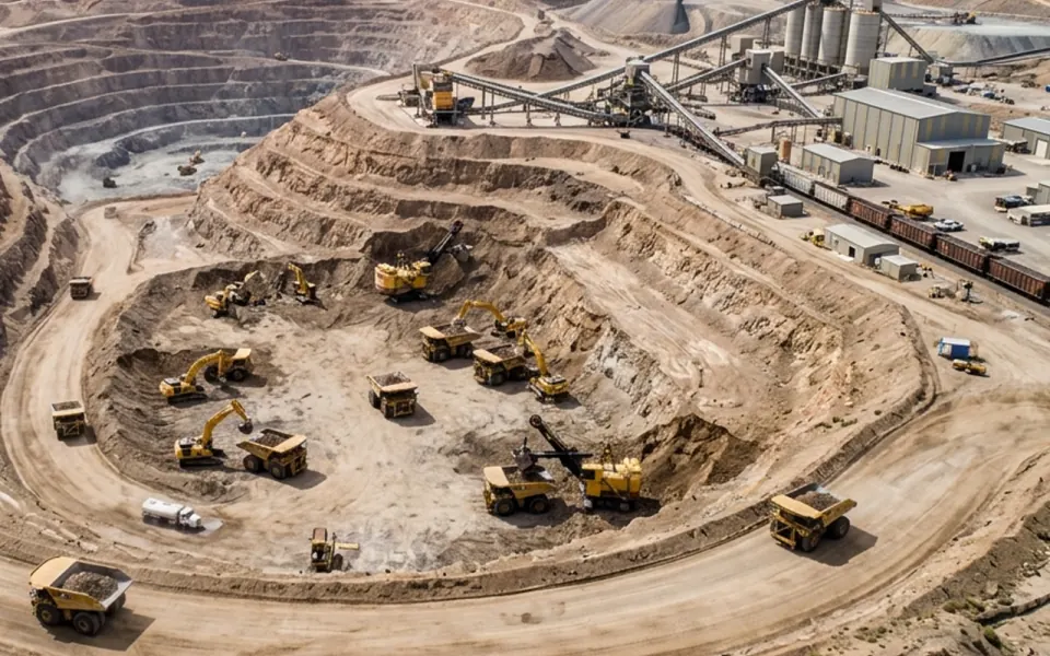 Open-pit mine and mineral processing facility