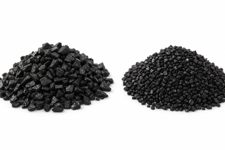 Clean granular coconut shell activated carbon comparing 6x12 and 8x16 mesh sizes for gold CIP CIL recovery