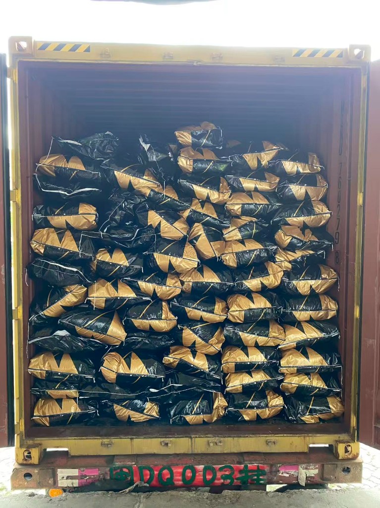 YuXing coconut shell activated carbon bags fully loaded inside shipping container for Zimbabwe gold mine CIP delivery