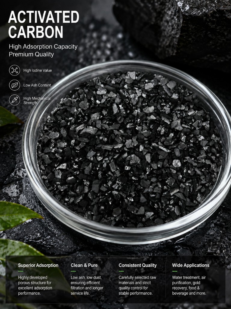 Coconut shell activated carbon granules for CIP CIL gold recovery circuits