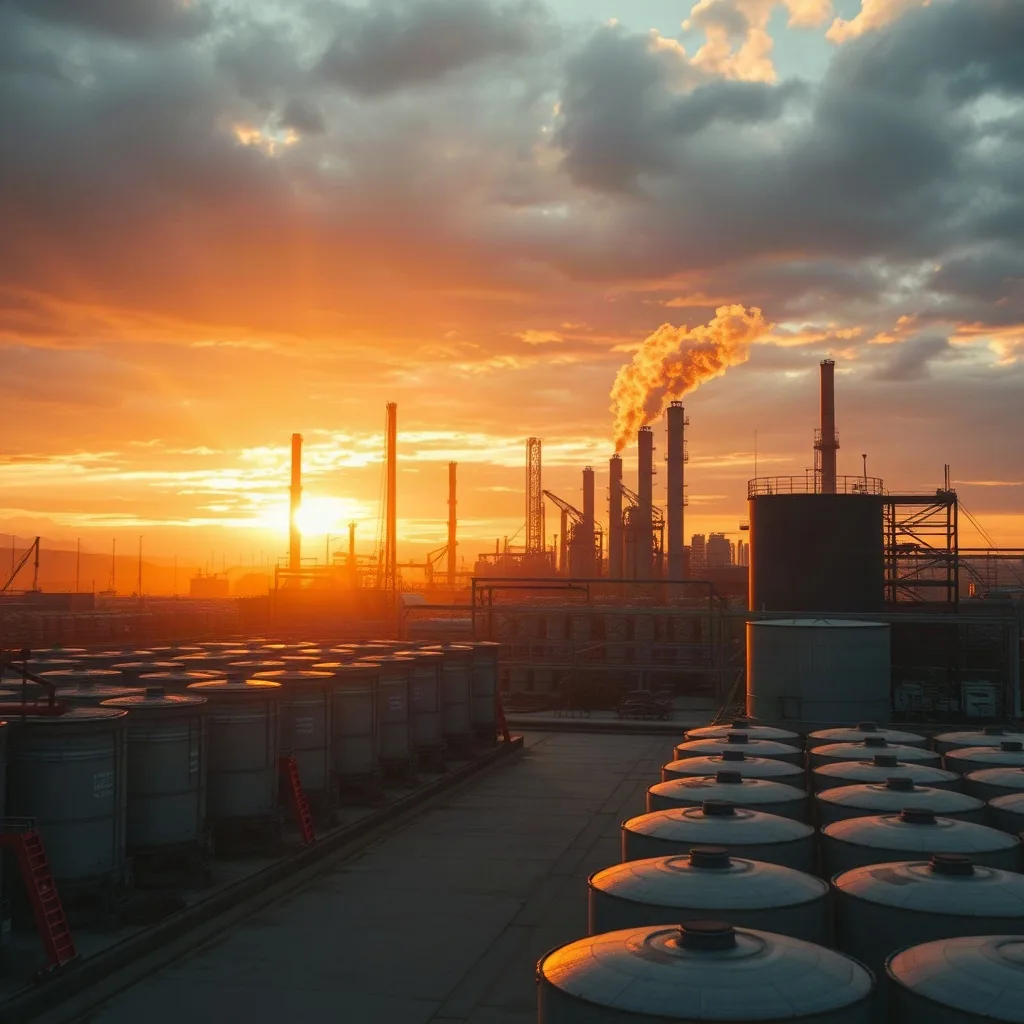 Industrial chemical storage yard for supplier export support